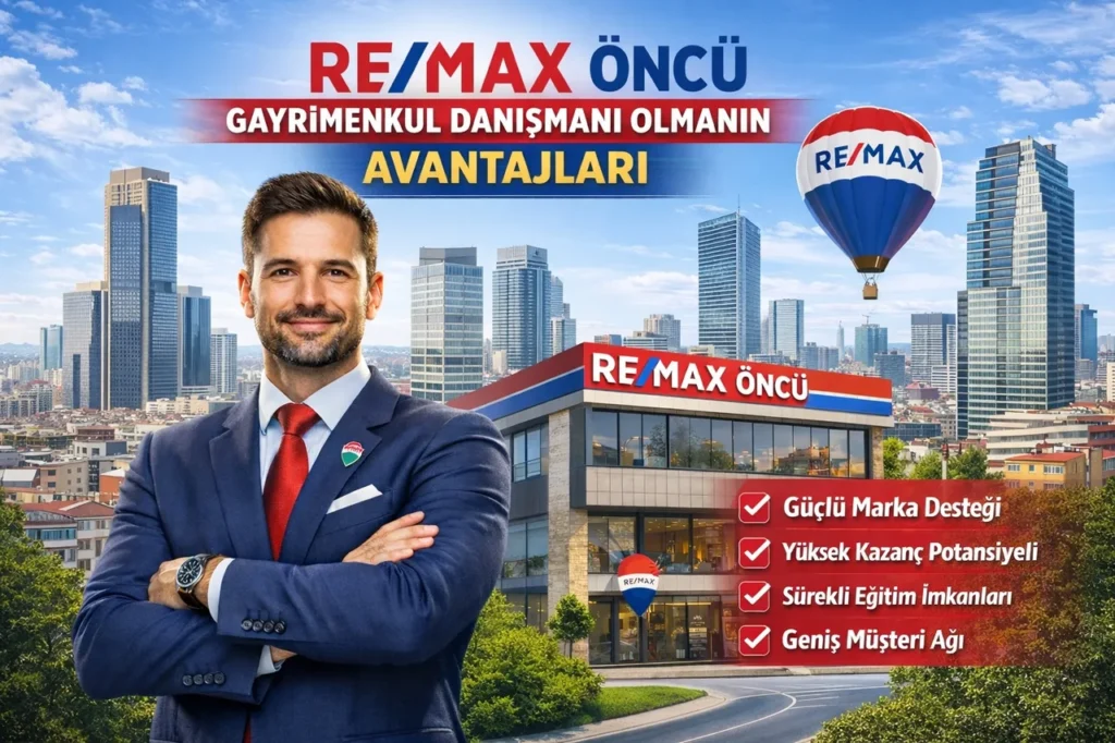 RE/MAX Öncü’de gayrimenkul danışmanı olmanın avantajlarını anlatan tanıtım görseli